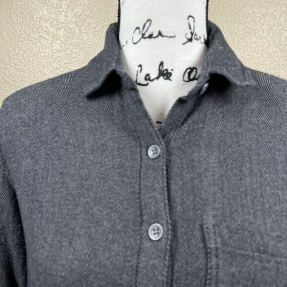 Lily & Lottie Women Gray Long Sleeve Button-Down Shirt XS academia preppy cotton - Picture 11 of 15